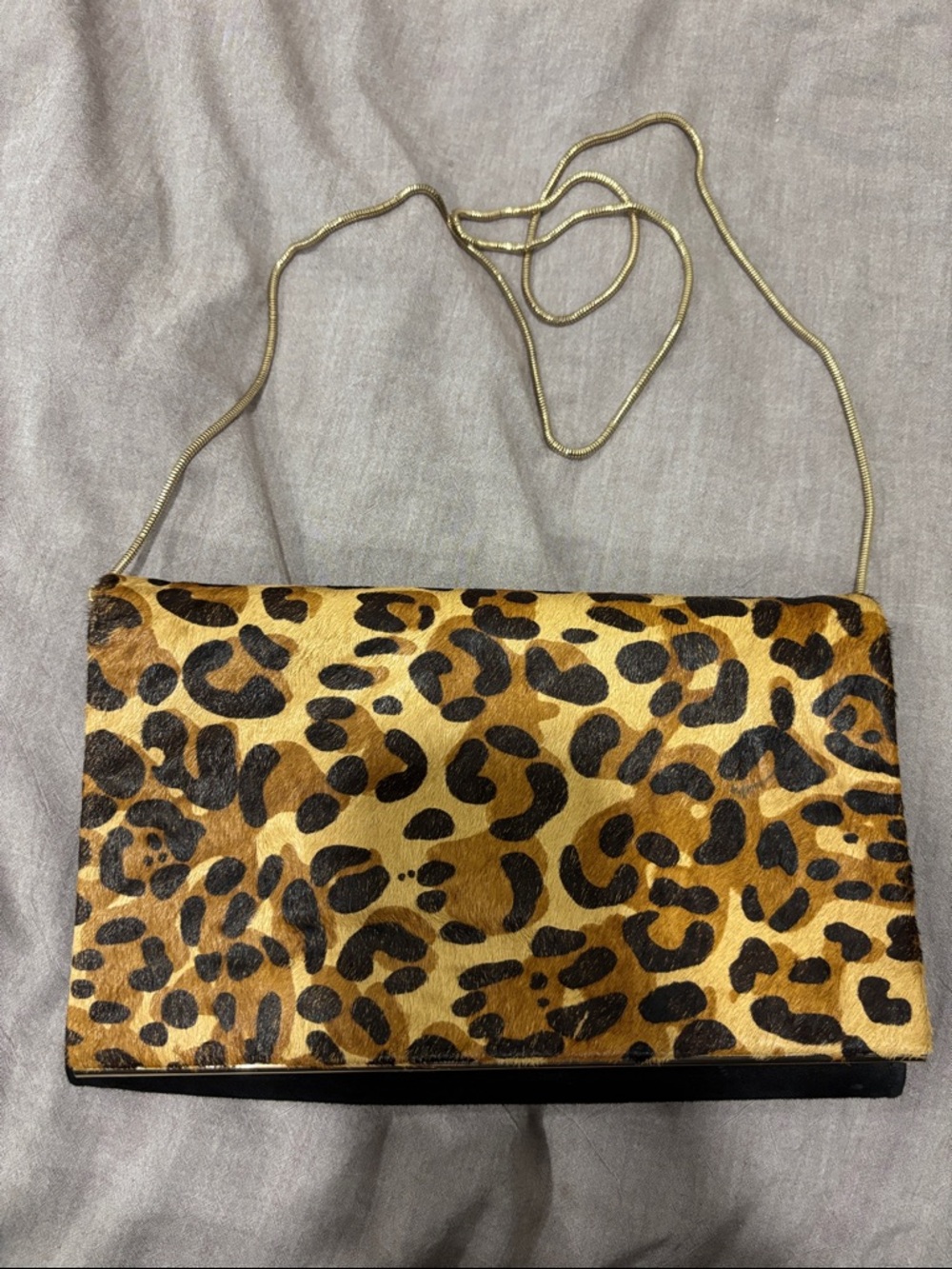 Reiss Leopard Print Chain Strap Women's Clutch
